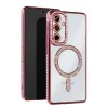Mey İthalat®  Samsung Galaxy A16 5G Joke Simli Magneticsafe Kılıf - Pembe