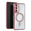 Mey İthalat®  Samsung Galaxy A16 5G Joke Simli Magneticsafe Kılıf - Pembe