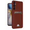 Mey İthalat®  Samsung Galaxy A16 5G Kılıf Kelvin Kartvizitli Silikon - Bordo