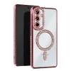 Mey İthalat®  Samsung Galaxy A17 5G Joke Simli Magneticsafe Kılıf - Pembe