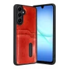 Mey İthalat®  Samsung Galaxy A17 5G Sara Kartvizitli Deri Kılıf - Kırmızı