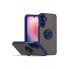 Mey İthalat®  Samsung Galaxy A26 Kılıf Montreal Yüzüklü Silikon Kapak - Lacivert