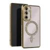 Mey İthalat®  Samsung Galaxy A35 5G Joke Simli Magneticsafe Kılıf - Gold