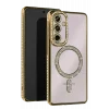 Mey İthalat®  Samsung Galaxy A56 Joke Simli Magneticsafe Kılıf - Gold