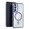 Mey İthalat®  Samsung Galaxy A56 Joke Simli Magneticsafe Kılıf - Mavi