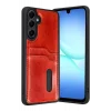 Mey İthalat®  Samsung Galaxy A57 5G Sara Kartvizitli Deri Kılıf - Kırmızı
