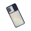 Mey İthalat®  Samsung Galaxy A71 Kılıf Palm Buzlu Kamera Sürgülü Silikon - Lacivert