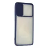 Mey İthalat®  Samsung Galaxy A71 Kılıf Palm Buzlu Kamera Sürgülü Silikon - Lacivert