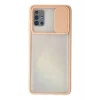 Mey İthalat®  Samsung Galaxy A71 Kılıf Palm Buzlu Kamera Sürgülü Silikon - Pembe