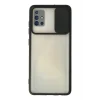 Mey İthalat®  Samsung Galaxy A71 Kılıf Palm Buzlu Kamera Sürgülü Silikon - Siyah