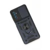 Mey İthalat®  Samsung Galaxy M52 5G Kılıf Pars Lens Yüzüklü Silikon - Lacivert