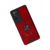 Mey İthalat®  Samsung Galaxy S20 FE Kılıf Pars Lens Yüzüklü Silikon - Kırmızı