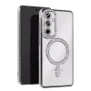 Mey İthalat®  Samsung Galaxy S23 FE Joke Simli Magneticsafe Kılıf - Gümüş