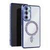 Mey İthalat®  Samsung Galaxy S23 FE Joke Simli Magneticsafe Kılıf - Mavi
