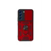 Mey İthalat®  Samsung Galaxy S23 Kılıf Pars Lens Yüzüklü Silikon - Kırmızı