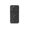 Mey İthalat®  Samsung Galaxy S23 Kılıf Pars Lens Yüzüklü Silikon - Siyah