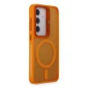 Mey İthalat®  Samsung Galaxy S24 Flet Lens Magsafe Kapak - Turuncu