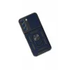 Mey İthalat®  Samsung Galaxy S24 Kılıf Pars Lens Yüzüklü Silikon - Lacivert