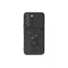 Mey İthalat®  Samsung Galaxy S24 Kılıf Pars Lens Yüzüklü Silikon - Siyah