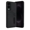 Mey İthalat®  Samsung Galaxy S25 Edge Sara Kartvizitli Deri Kılıf - Siyah