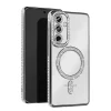 Mey İthalat®  Samsung Galaxy S25 FE Joke Simli Magneticsafe Kılıf - Gümüş