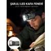 Mey İthalat® Sensörlü LED Kafa Feneri Şarj Edilebilir Manyetik Eller Serbest Yeni Nesil