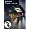 Mey İthalat® Solar Panelli 3 Lens Dış Mekan Güvenlik Kamerası Hareket Algılamalı LED Aydınlatmalı