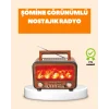 Mey İthalat® Şömine Alev Işıklı Solar Bluetooth Hoparlör – 7W Güçlü Ses, FM Radyo
