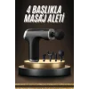 Mey İthalat® Taşınabilir Şarjlı Masaj Tabancası 4 Başlıklı Kas Rahatlatıcı Masaj Aleti