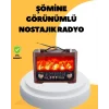 Mey İthalat® Taşınabilir Şömine Görünümlü Bluetooth Hoparlör – Solar Şarjlı, Alev Işıklı, 7W Ses