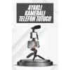 Mey İthalat® Telefon Tutucu Mikrofonlu Işıklı Youtuber Video Kayıt