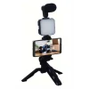 Mey İthalat® Telefon Tutucu Mikrofonlu Işıklı Youtuber Video Kayıt