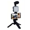 Mey İthalat® Telefon Tutucu Mikrofonlu Işıklı Youtuber Video Kayıt