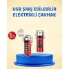 Mey İthalat® Tip C Şarjlı Dijital Ekranlı Çakmak ve El Feneri