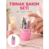 Mey İthalat® Tırnak Bakım Manikür Pedikür Seti 4 Parça Pembe Minimal ve Dayanıklı Yeni Nesil
