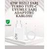 Mey İthalat® Type-C Uyumlu 67W Turbo Hızlı Şarj Aleti Akıllı Koruma Sistemli