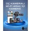 Mey İthalat® Üç Kameralı 1080p Full HD Araç İçi Kamera – G-Sensörlü ve Gece Görüşlü