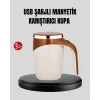Mey İthalat® USB Şarjlı Manyetik Karıştırıcı Kupa Otomatik Karıştırma Paslanmaz Çelik