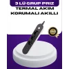 Mey İthalat® USB Yuvalı Anahtarlı Üçlü Priz 2 Metre Kablolu