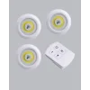 Mey İthalat® Uzaktan Kumandalı 3 Lü Kablosuz Led Spot Lamba Seti Yapışkanlı Pratik Kullanım