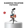 Mey İthalat® Video Çekim Kiti Tripod LED Işık Harici Mikrofon ve Bluetooth Kumanda Seti