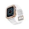 Mey İthalat®   Watch 42mm KR401 Silikon Kordon - Beyaz-Rose