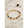 Mey İthalat® Yonca Model Karışık Renk Zirkon Taşlı Kadın Bileklik