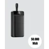 Mey İthalat® Yüksek Kapasiteli 50.000 mAh Powerbank – Type-C, Lightning ve Micro USB Uyumlu, Çoklu Cihaz Şarj Özellikli