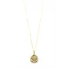 Taşlı Güneş ve Ay Kolye - 14K Altın