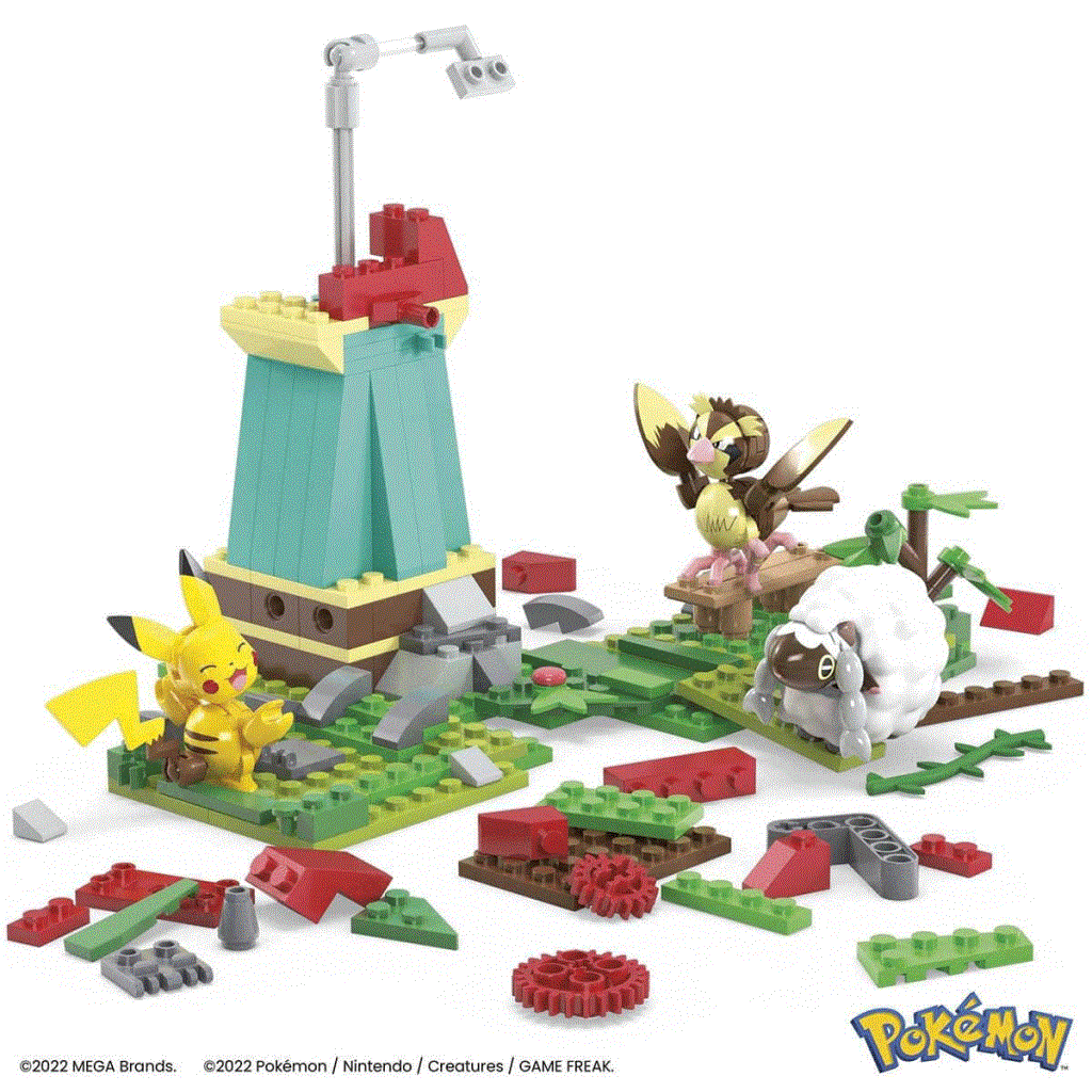 Mey İthalat® HKT21 MEGA™ Pokémon™ Countryside Windmill - Yel Değirmeni Kasabası Seti 240 parça +7 yaş