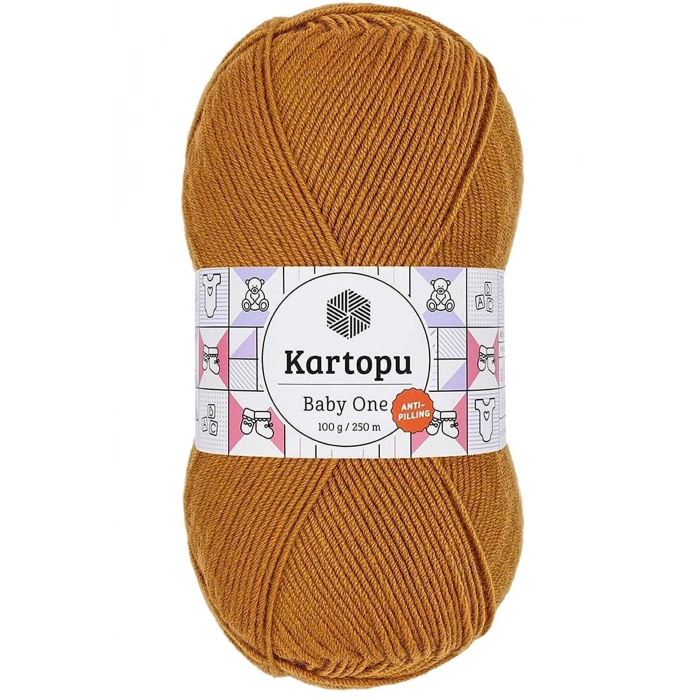 1 Adet Baby One Tüylenmeyen El Örgü İpi Yünü Hardal K1854