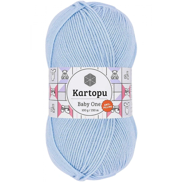 1 Adet Baby One Tüylenmeyen El Örgü İpi Yünü Mavi K544