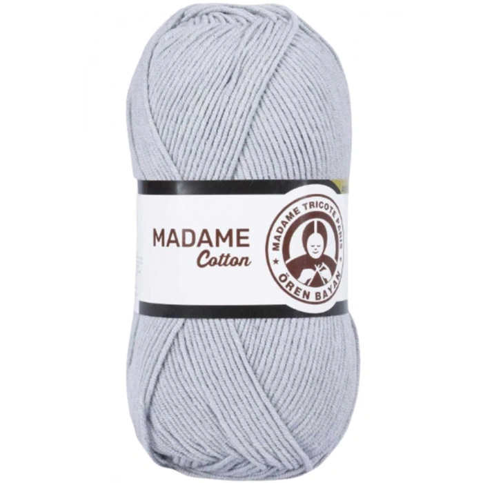 1 Adet Madame Cotton El Örgü İpi Yünü 100 gr 001 Gri