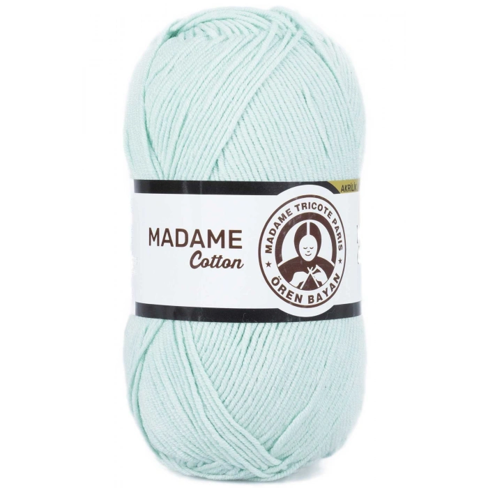 1 Adet Madame Cotton El Örgü İpi Yünü 100 gr 017 Mint Yeşili